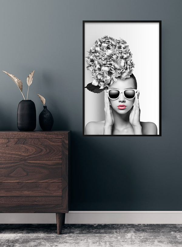 Flowergirl with sunglasses 2 poster