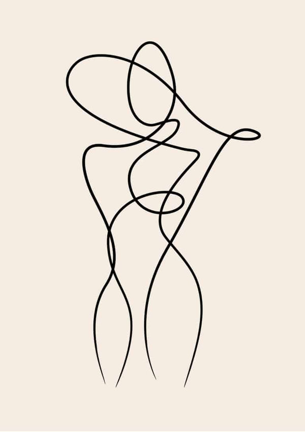 Line art kvinde #2 kunst poster