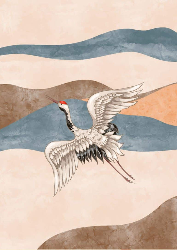 japanese crane kunstposter