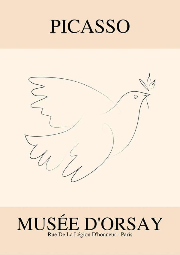 Picasso Inspired bird of peace poster