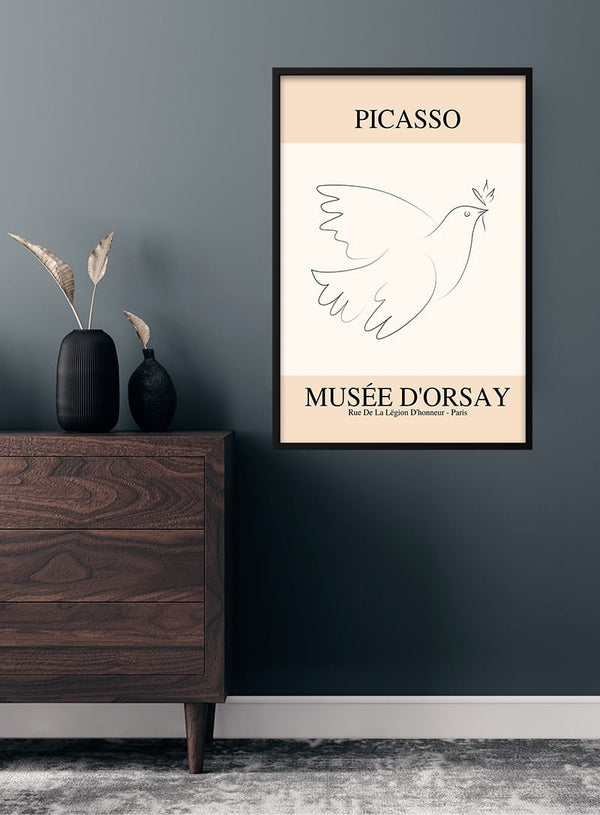 Picasso Inspired bird of peace poster