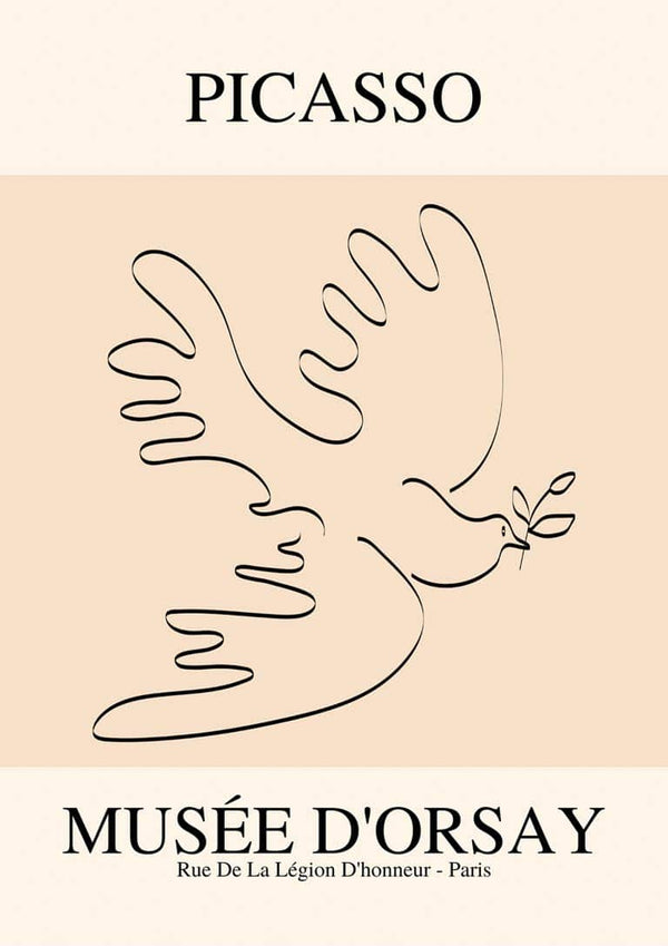 Picasso inspired bird of peace poster