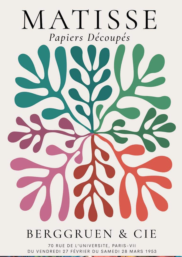 Matisse Inspired Colored Coral Poster