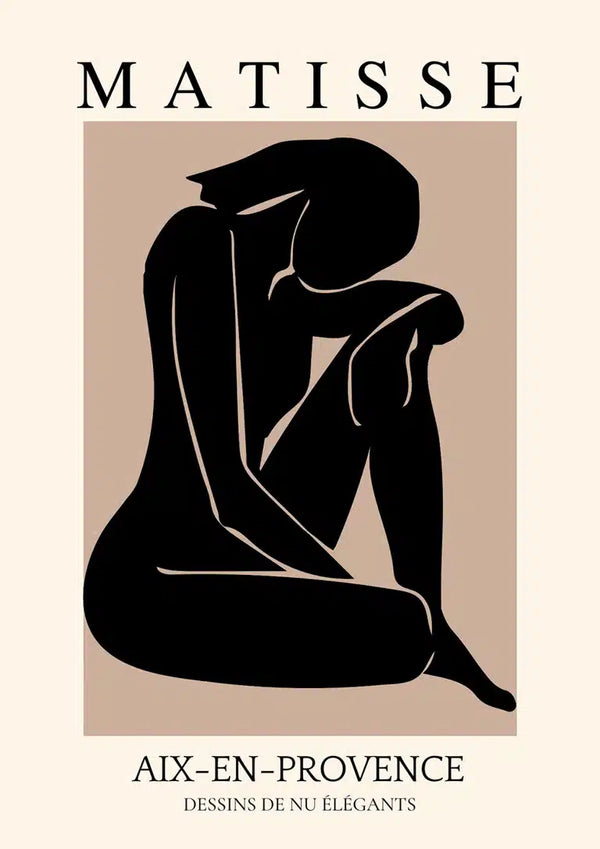 Matisse Inspired Black Nude Poster