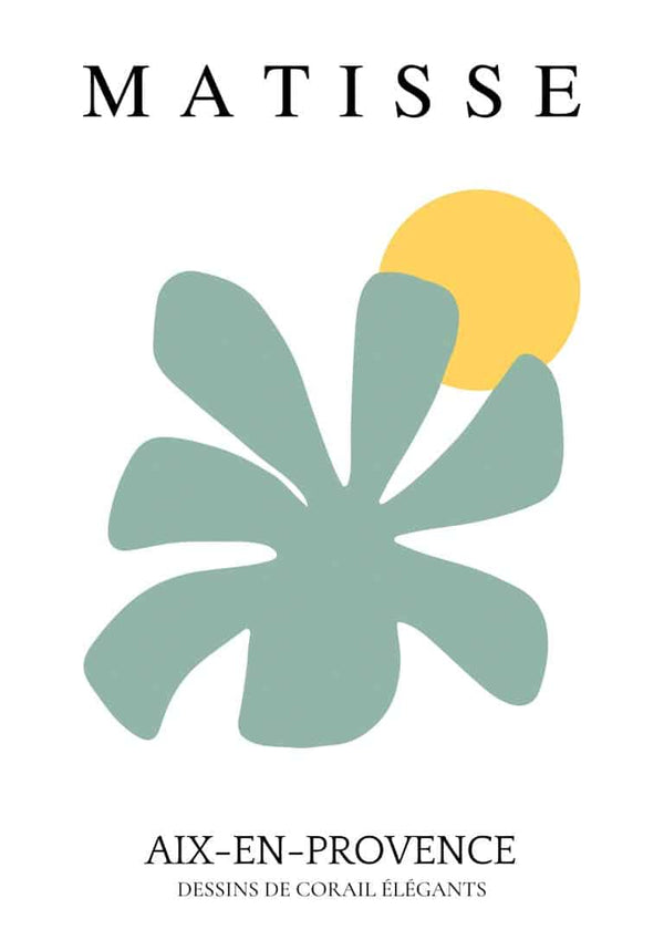 Matisse Inspired Green Flower Poster
