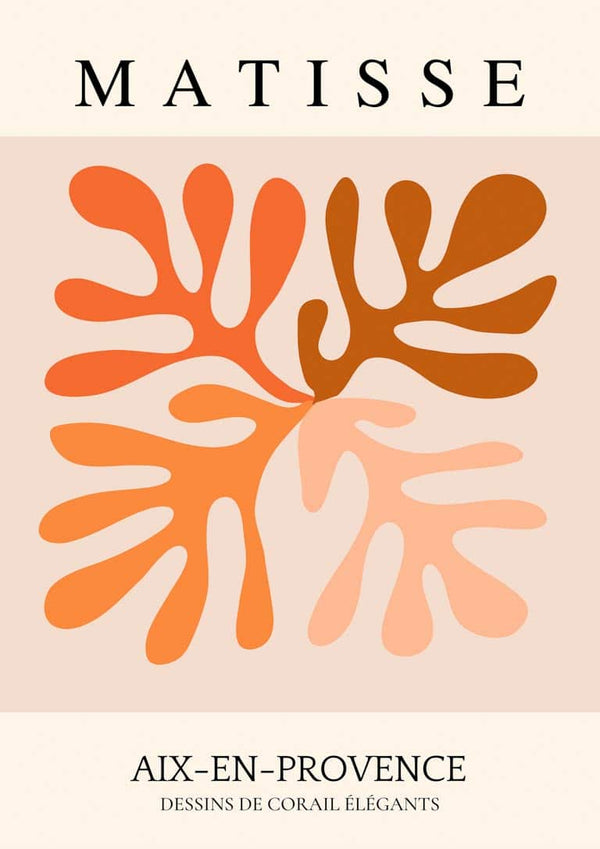 Matisse Inspired Orange Flower Poster