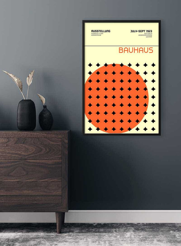 Bauhaus Orange & Stars Weimar Poster