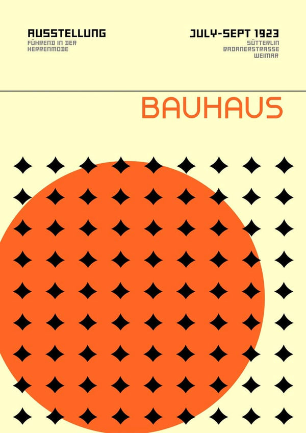 Bauhaus Orange & Stars Weimar Poster