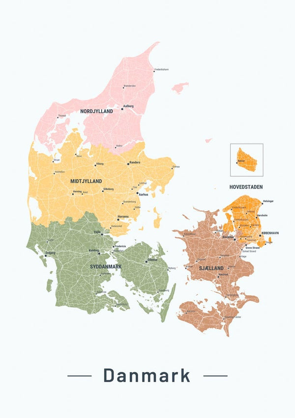 Danmarkskort Nr. 02 Poster