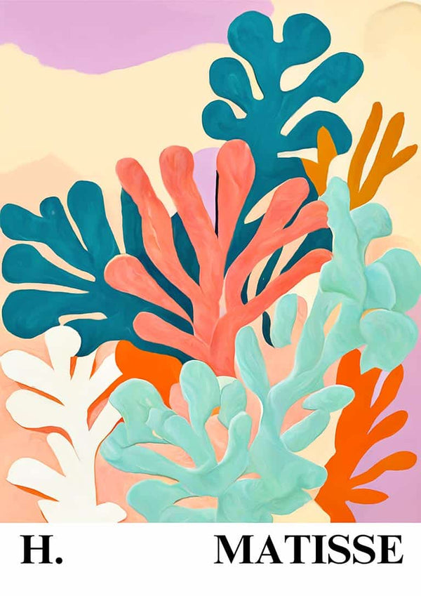 Matisse Inspired Reef Corals Poster
