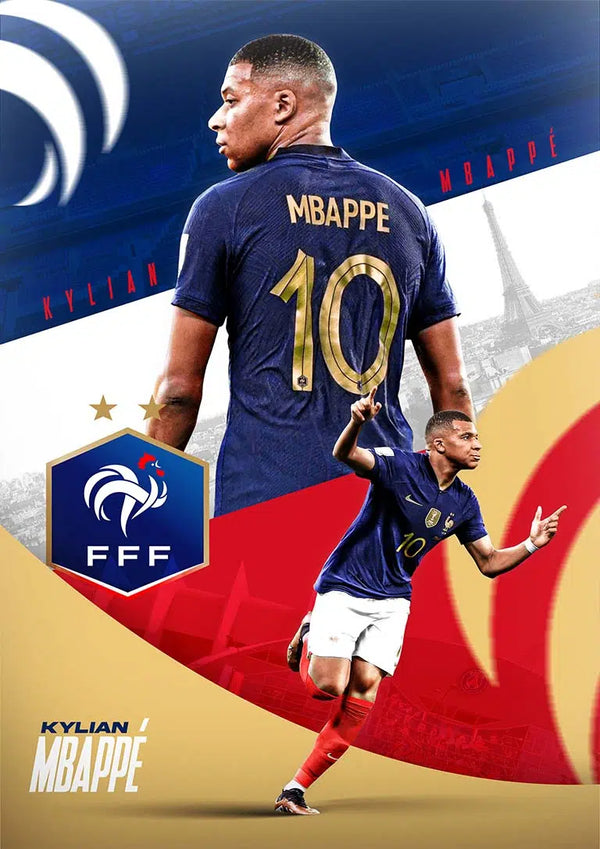 Kylian Mbappé Fußballplakat