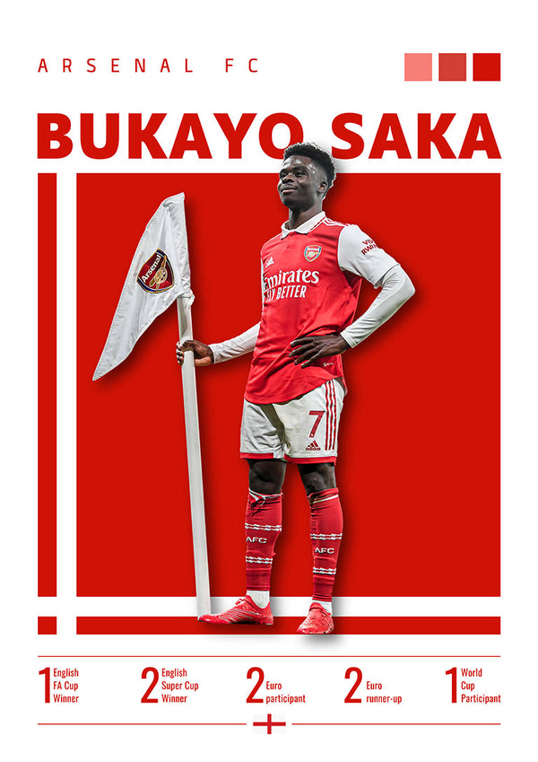 Bukayo Saka - Arsenal Football Poster