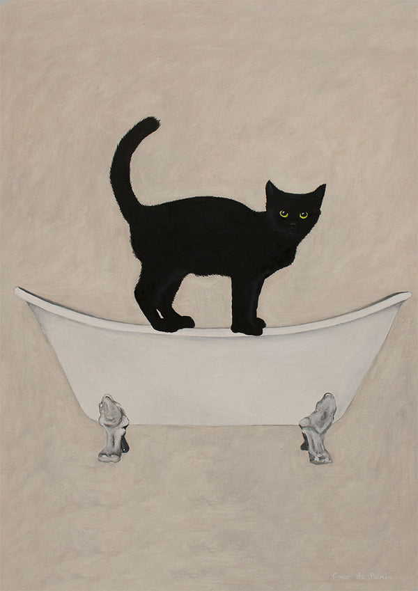 Black Cat on Bathtub - Coco de Paris