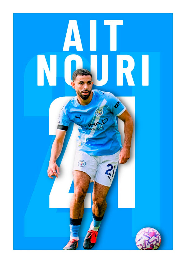 Ait-Nouri - Manchester City Football Poster
