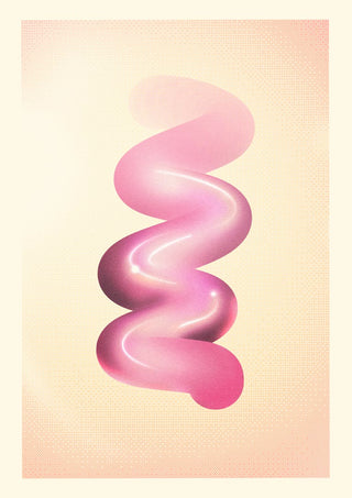Abstract pink wavy shape on a textured cream background for Retro Graphic No.6 product page.