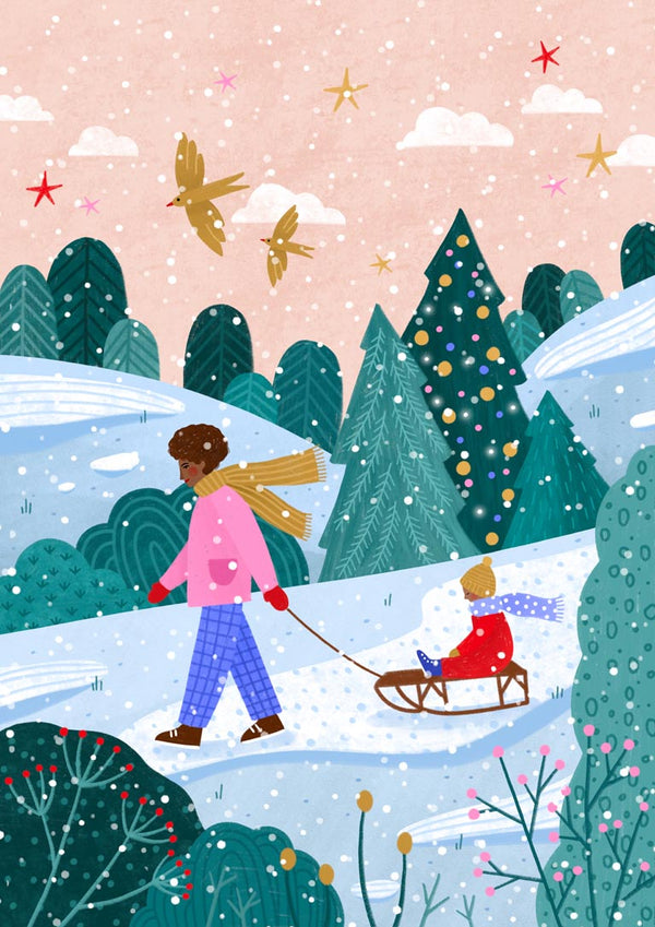 Snowy Sledge Walk - Bea Muller
