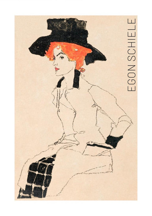 Porträt einer Frau (1910) von Egon Schiele Kunstposter