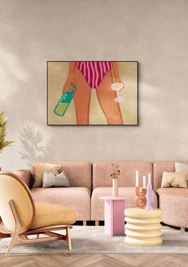 Girl with wine at the beach - Raissa Oltmanns