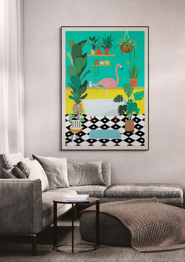 Flamingo Bathtime - Wallchart