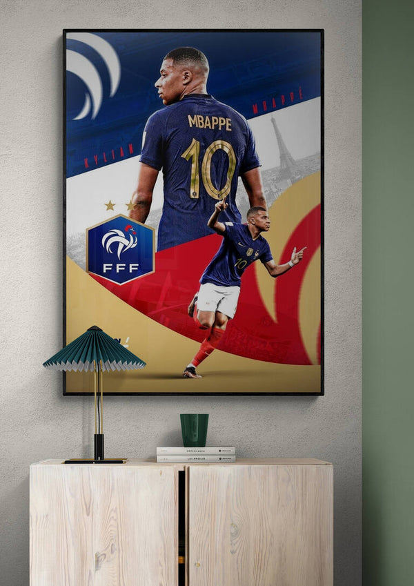 Kylian Mbappé Fußballplakat