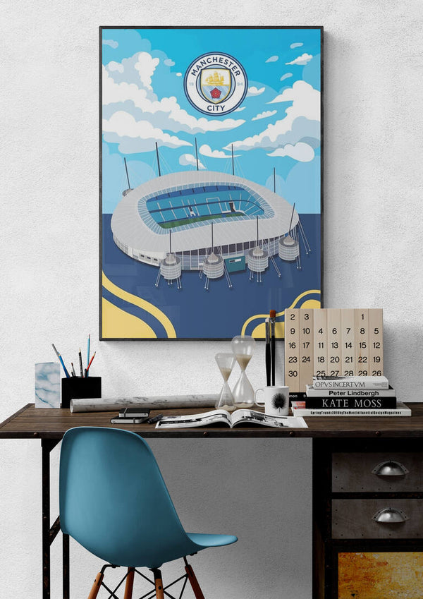 City of Manchester Stadium Football Poster