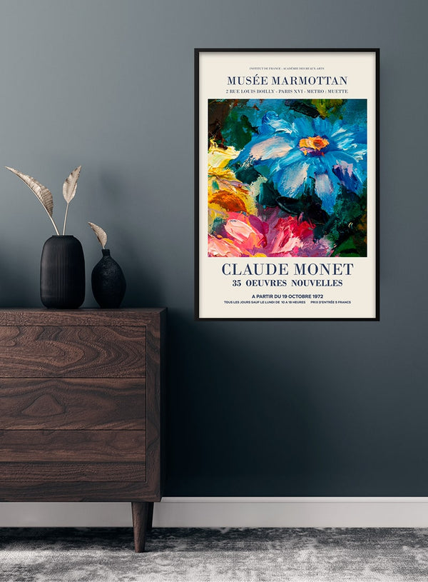 Poster mit Blumengemälde von Claude Monet