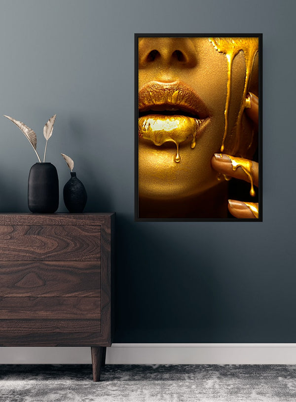 Golden lips fashion poster #1