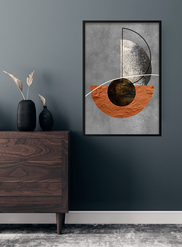 Minimalistic brown and silver poster