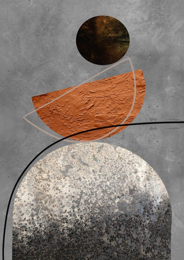 Minimalistisches Poster Nr. 2 in Braun und Silber