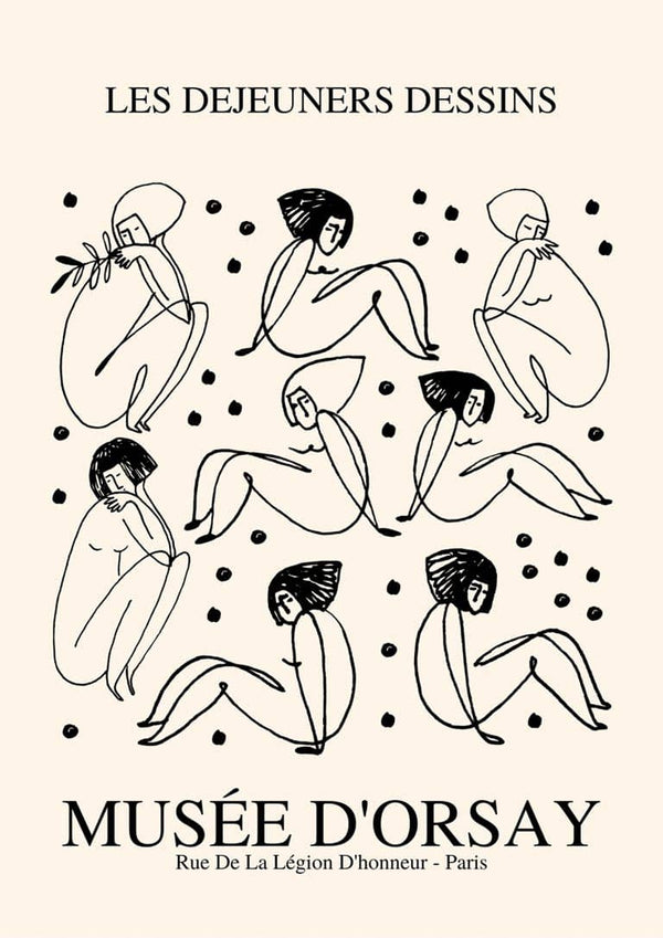 Picasso inspiriertes Poster mit nackten Frauen