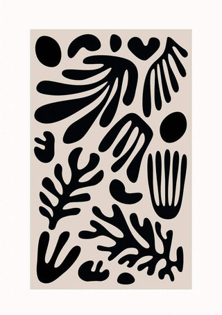 Black corals on grey poster