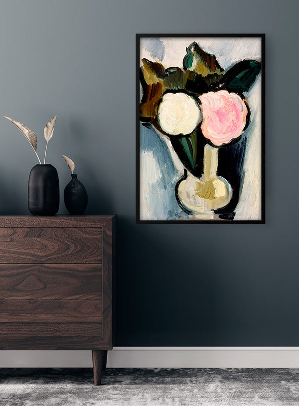 Flowers in a vase by Marsden Hartley poster