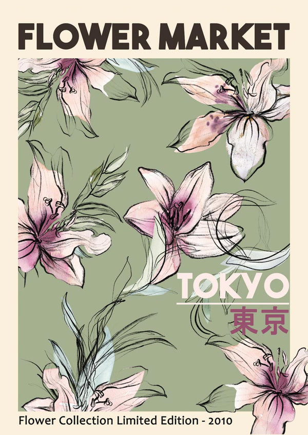 Flower Market Tokyo Poster