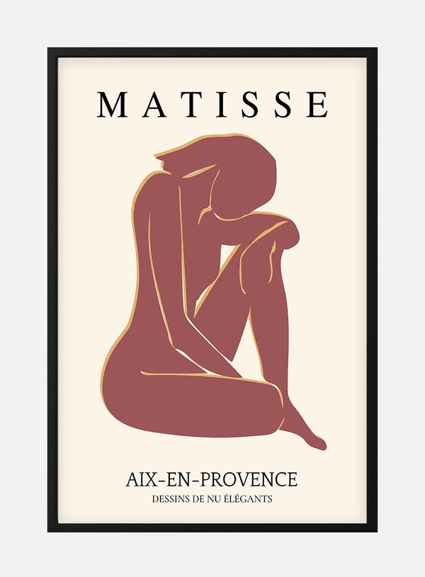 Matisse Inspired Cutout Red Poster