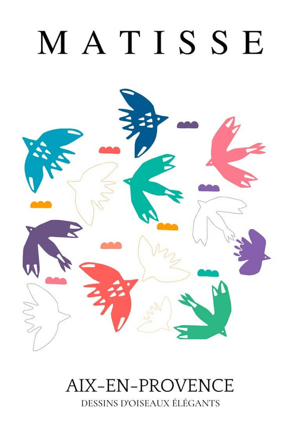 Matisse Inspired Birds Decoupe Poster
