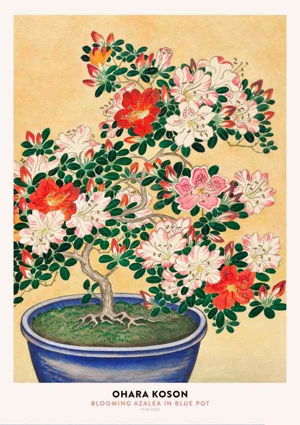 Ohara Koson – Poster mit blühender Azalee
