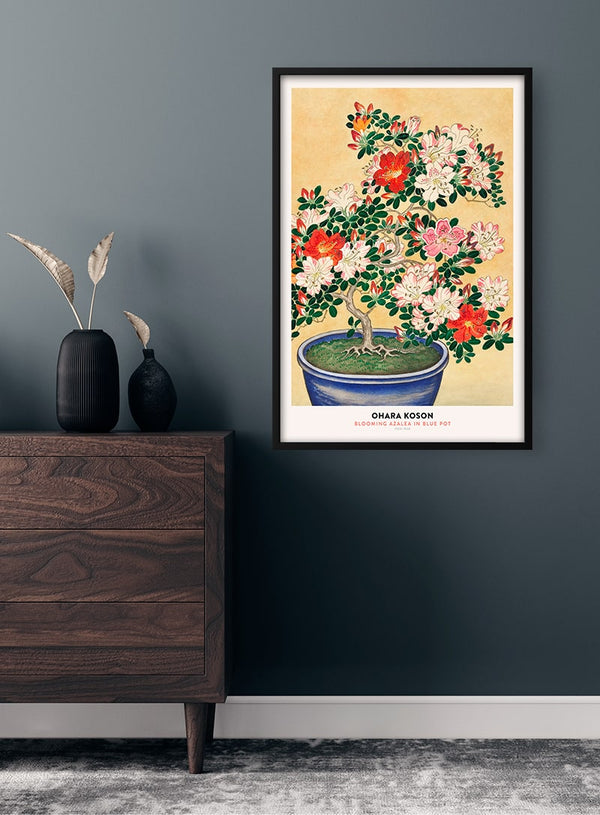 Ohara Koson – Poster mit blühender Azalee