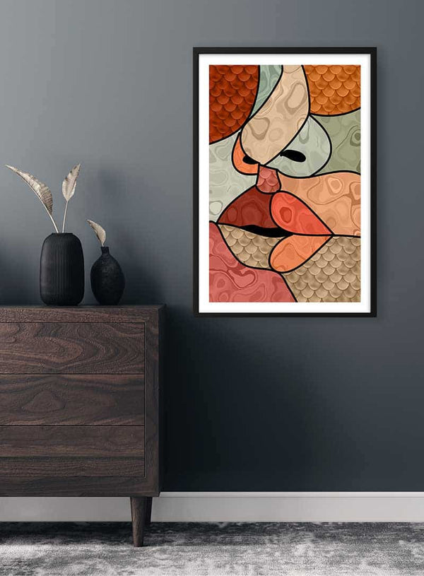 Abstract Kiss Poster