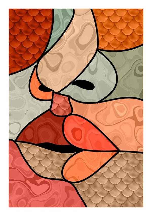Abstract Kiss Poster