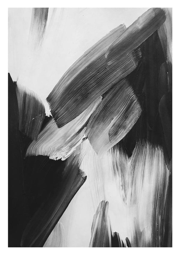 Abstract Strokes Black Poster