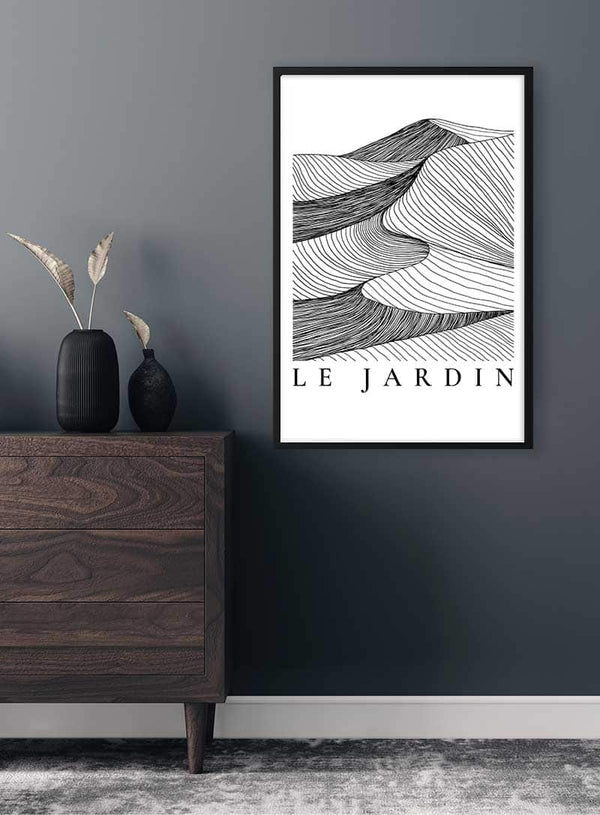 Le Jardin Black Poster