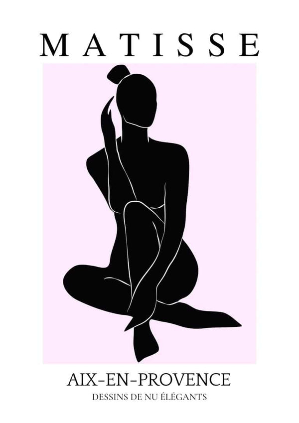 Matisse Inspired Pink & Black Poster