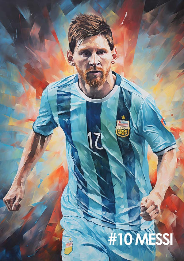 #10 Messi Football Poster