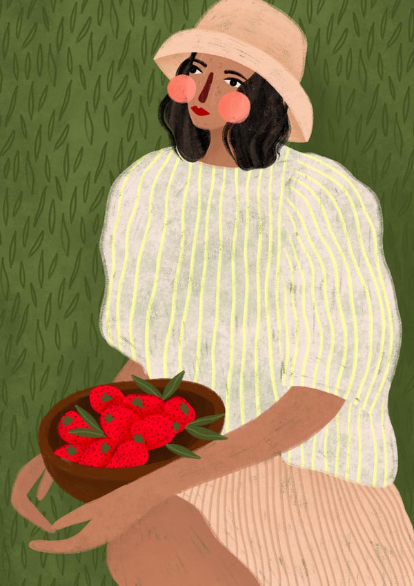 Woman with Strawberries - Bea Muller