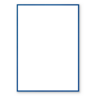 Blank customizable poster with a blue border, displayed as a sample on an image upload product page.