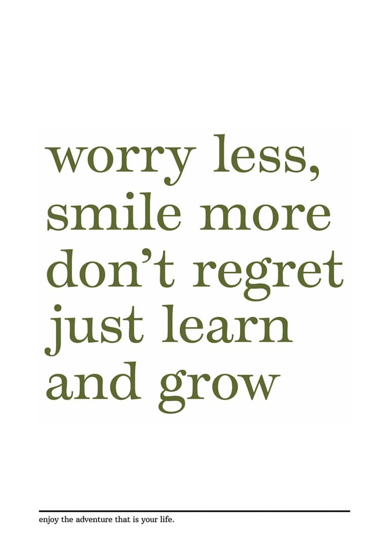 Worry Less Smile More Poster Inspires Growth and Positivity – ARTSY FARTSY®